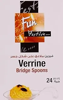 Fun® Verrine Bridge Spoons, Appetizer Spoon - Transparent Curved Spoon - Restaurant ware (Pack of 24)