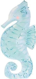 Meri Seahorse Napkins 16-Pieces, Blue