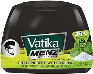 Vatika Naturals Menz Anti Dandruff Styling Hair Cream 140ml | With Gentle Cooling | Menthol + Dead Sea Mineral