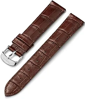 Timex 20mm Genuine Leather Strap – Dark Brown with Silver-Tone Buckle