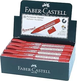 Faber Castell Permanent Marker 10-Pieces, Red