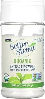 Now Foods Better Stevia Organic Extract Powder, Zero-Calorie Sweetener 1 Oz (28g)