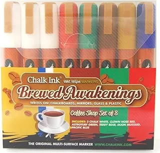 Chalk Ink 6mm Brewed Awakening Wet Wipe Markers, 8-Pack