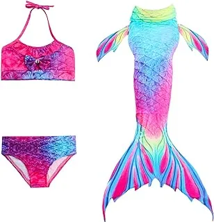 COOLBABY Girls Three-piece Children's Mermaid Swimsuit Mermaid Tail Swimsuit Mermaid Costume Swimwear