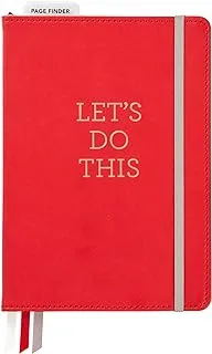 C.R. Gibson Red Leatherette ''Let's Do This'' Dot Grid Notebook Journal, 6'' W x 8.5'' L, 240 Pages