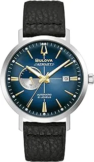 Bulova Men's Vintage Aerojet 4-Hand Automatic Watch, Open Aperture, Hack Feature, 24 Hour Time, Calendar Date, Double Curved Mineral Crystal, Luminous Hands, 41mm