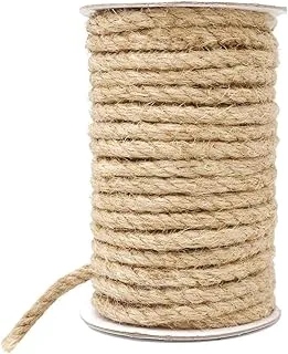 Music_90s Natural Handmade Lightweight Strong Linen Jute Hemp Rope Linen Cord Burlap Twine Rope String Industrial DIY Craft Handicraft Gift Decoration Packaging 8mmx10m