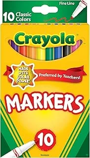 Crayola Original Marker Set, Fine Tip, Assorted Classic Colors, Set of 10