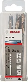 Bosch Metal Drill Bits HSS-CO P5-HSS-Co-8.5mm Tools Accessories, 2608585895