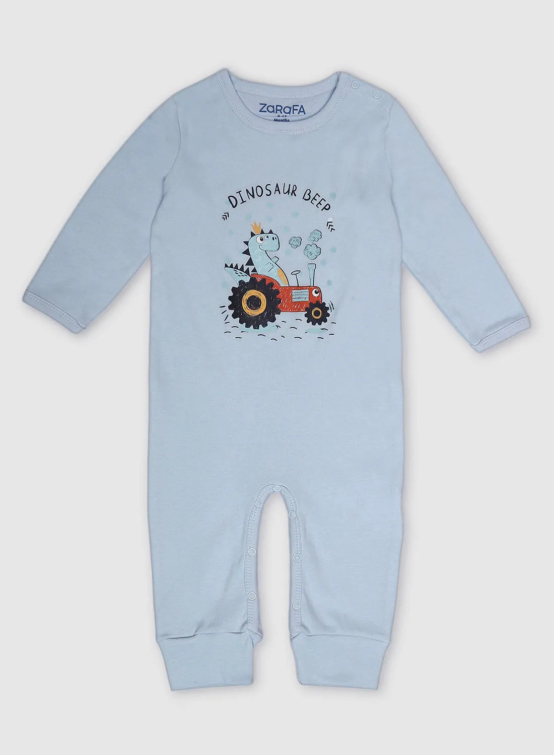 Zarafa Long Sleeve  Round Neck Sleepsuit Stone Blue