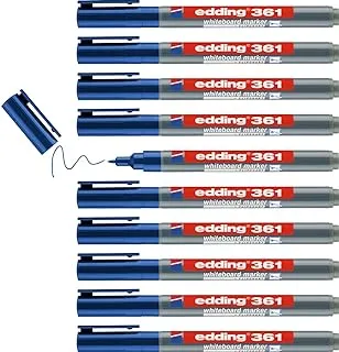 Edding E-361 Fine Tip Board Marker 10-Piece Set, Blue