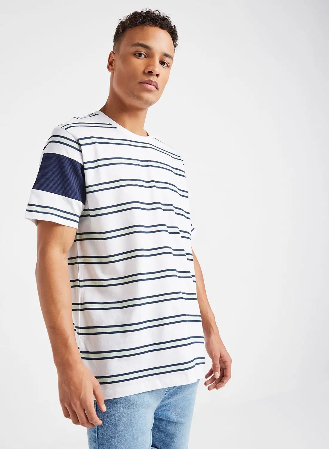 SOUL STAR Striped T-Shirt White