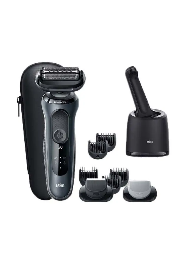 BRAUN Series 6 60- N7650Cc ماكينة حلاقة رطبة وجافة - رمادي 16.5x15.5x26 سم