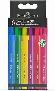 Faber Castell Textliner 38 Highlighter 6-Pieces, Multicolor