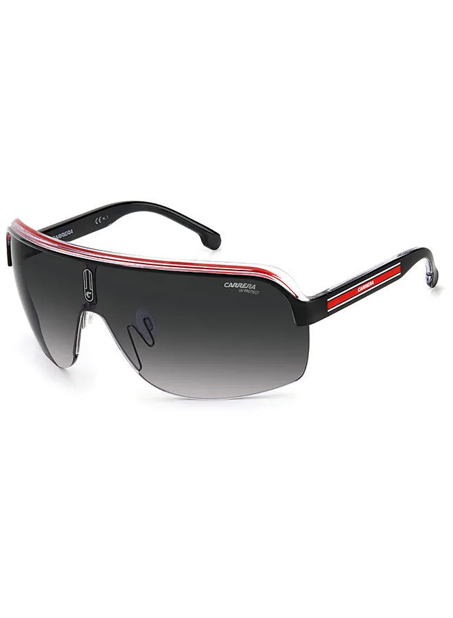 Carrera Men's UV Protection Shield Sunglasses - Topcar 1/N Bkcrbkwhr 99 - Lens Size 99 Mm