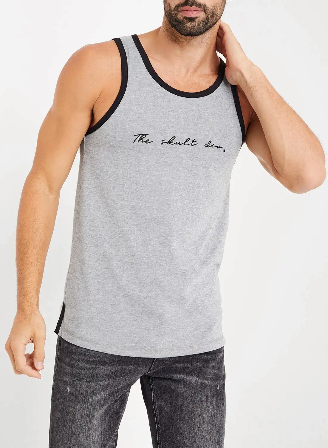 SKULT Contrast Trim Tank Top Grey