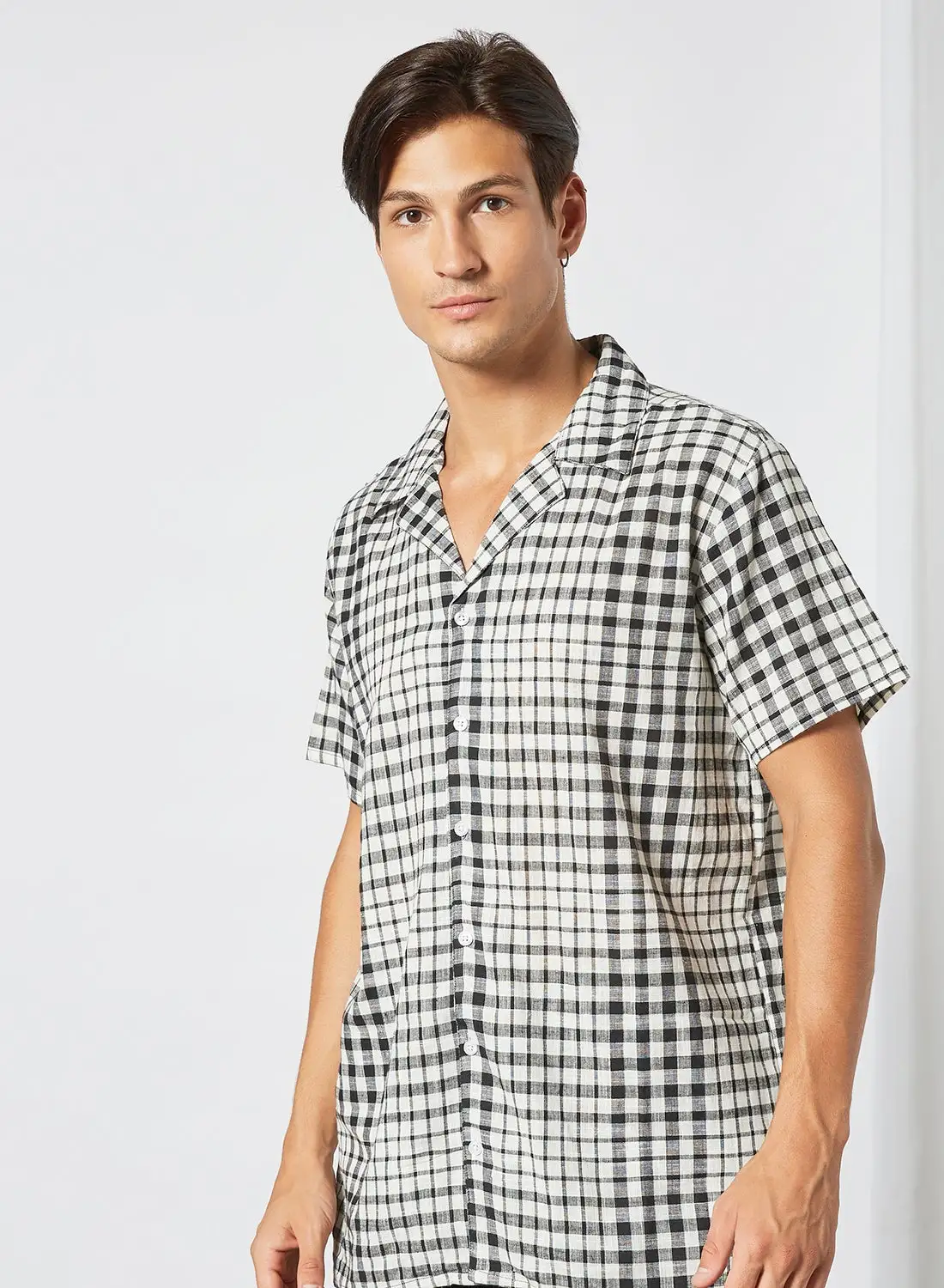 Sivvi x D'Atelier Checkered Print Shirt Grey