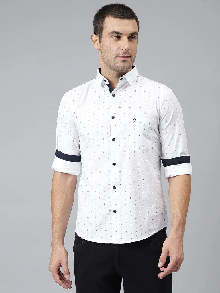 Thomas Scott All-Over Printed Button Down Shirt Snowy