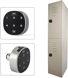 Modern Dual Door Locker with Digital Lock Storage Strong, Safe and Durable Privacy Door Locker, Documents, Cash, Jewelry Safety for Home, Garage, Hotel, Office - Beige