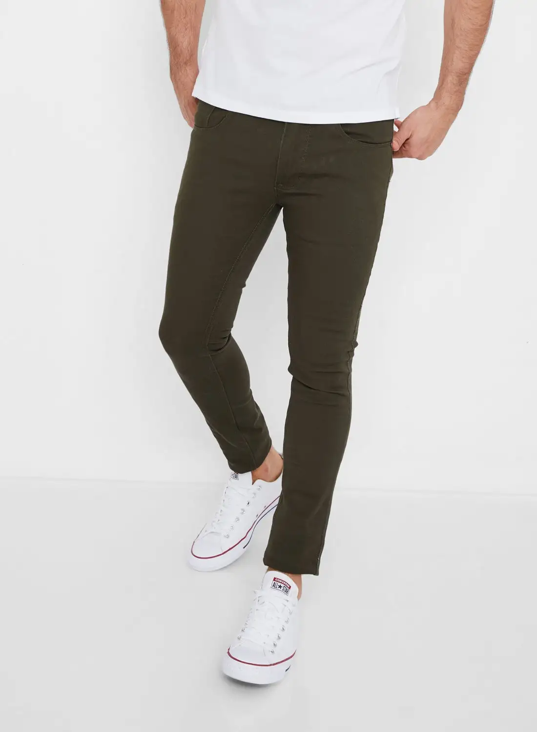 SOUL STAR Ripped Skinny Jeans Green