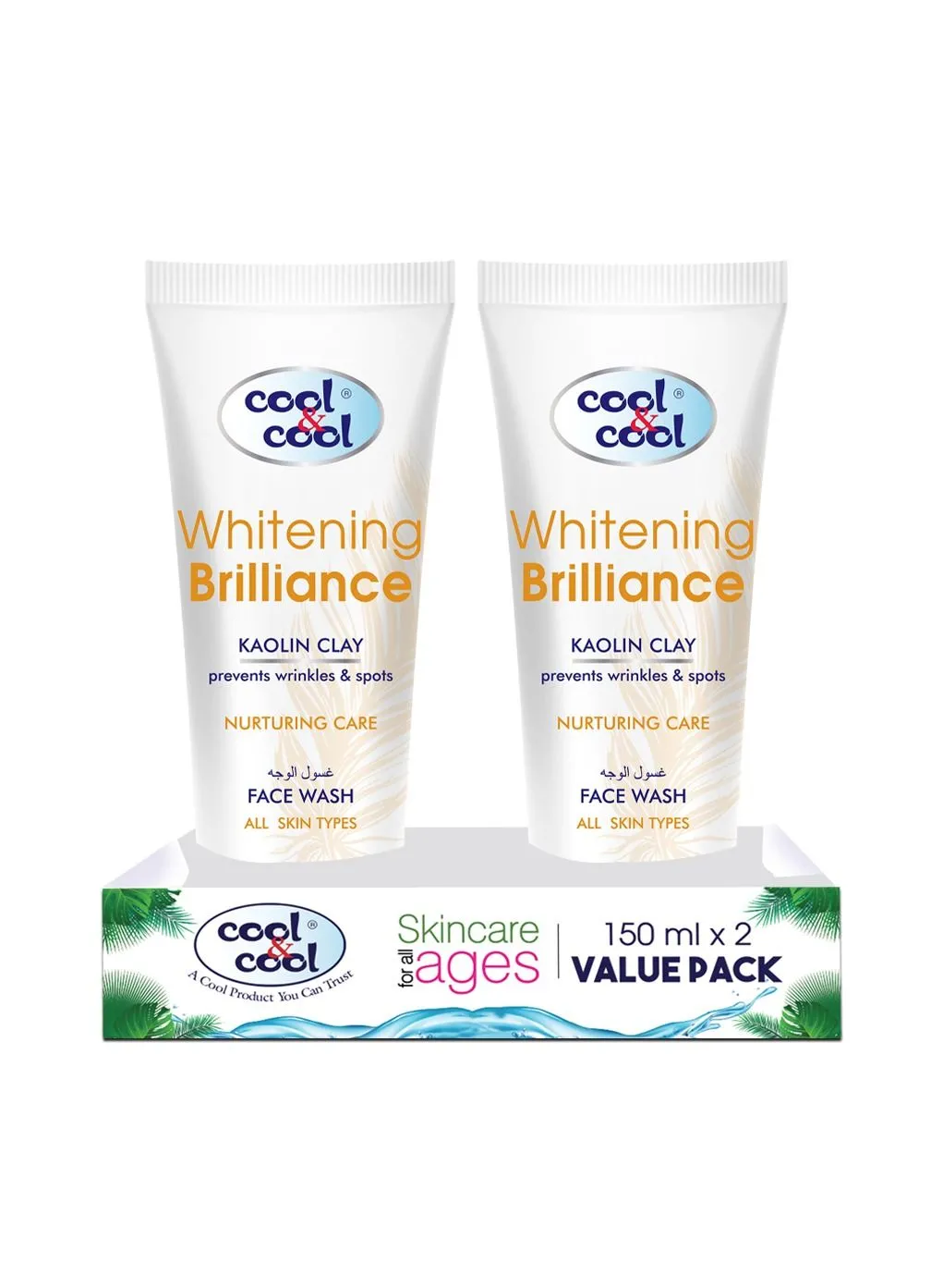 cool & cool Cool & Cool Whitening Brilliance Face Wash, 150ml x 2