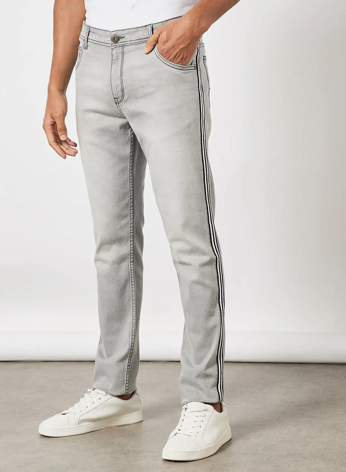 ABOF Regular Fit Joggers Grey/Black/White