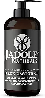 Jadole Naturals Jamaican Black Castor Oil | Enhance Skin Tone & Elasticity, Improve Hair, Lash & Brow Growth, Scalp Health, Moisturize, Nourish Skin, Nails, Hexane Free | 100% Natural & Pure