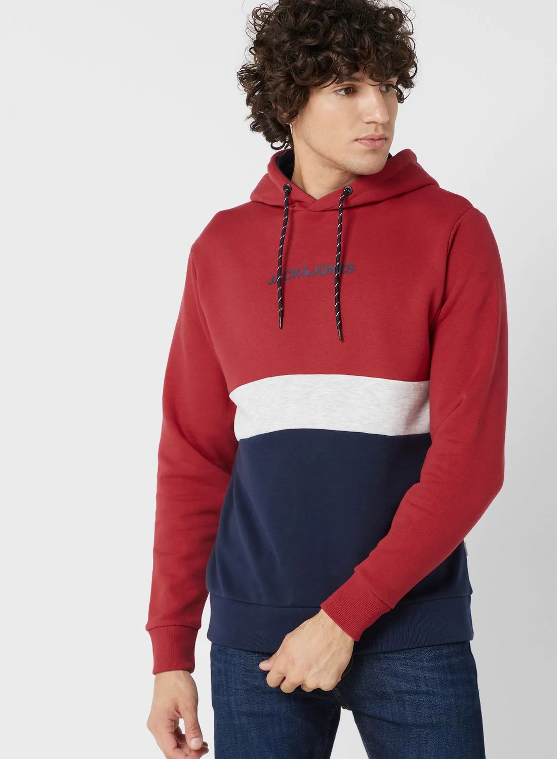 JACK & JONES Color Block Hoodie