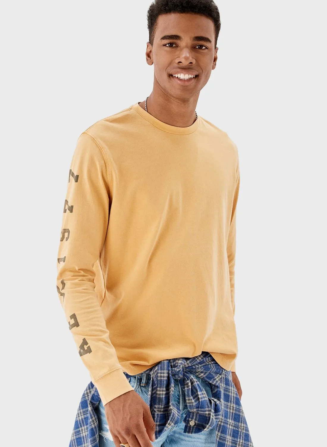 American Eagle Logo Sleeve Crew Neck T-Shirt