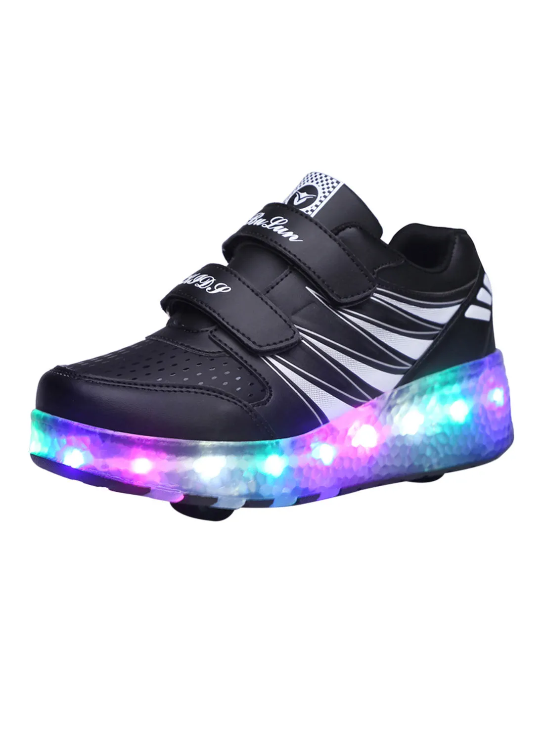 HUSK'SWARE LED Flashing Wheeled Low Top Sneakers Black