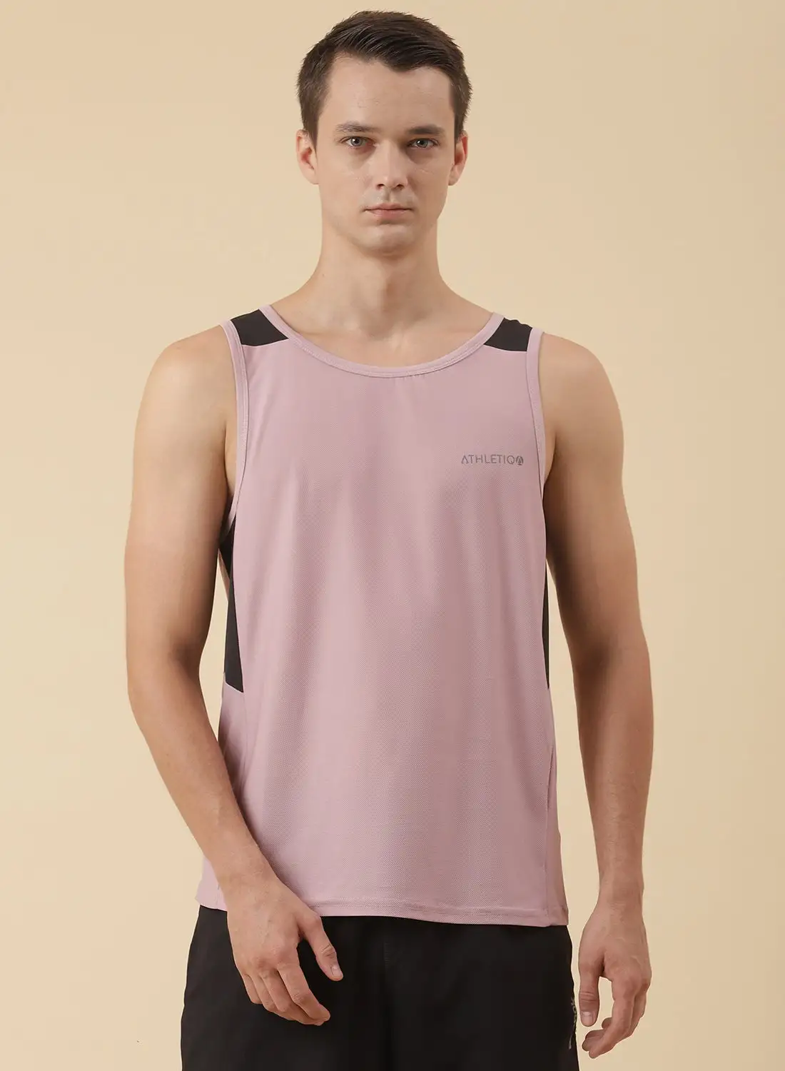 Athletiq Logo Sports Running Vest Pink