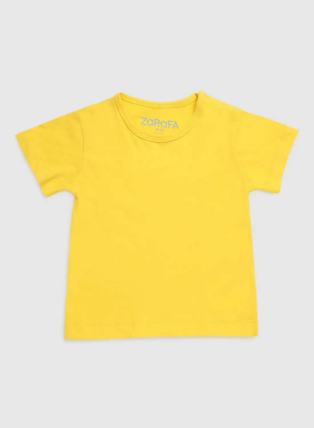 Zarafa Solid Round Neck T-Shirt Yellow