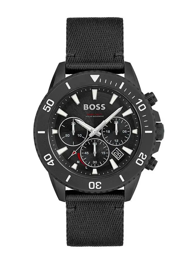 HUGO BOSS Men's Chronograph Round Nylon Wrist Watch 1513918 - 45 mm