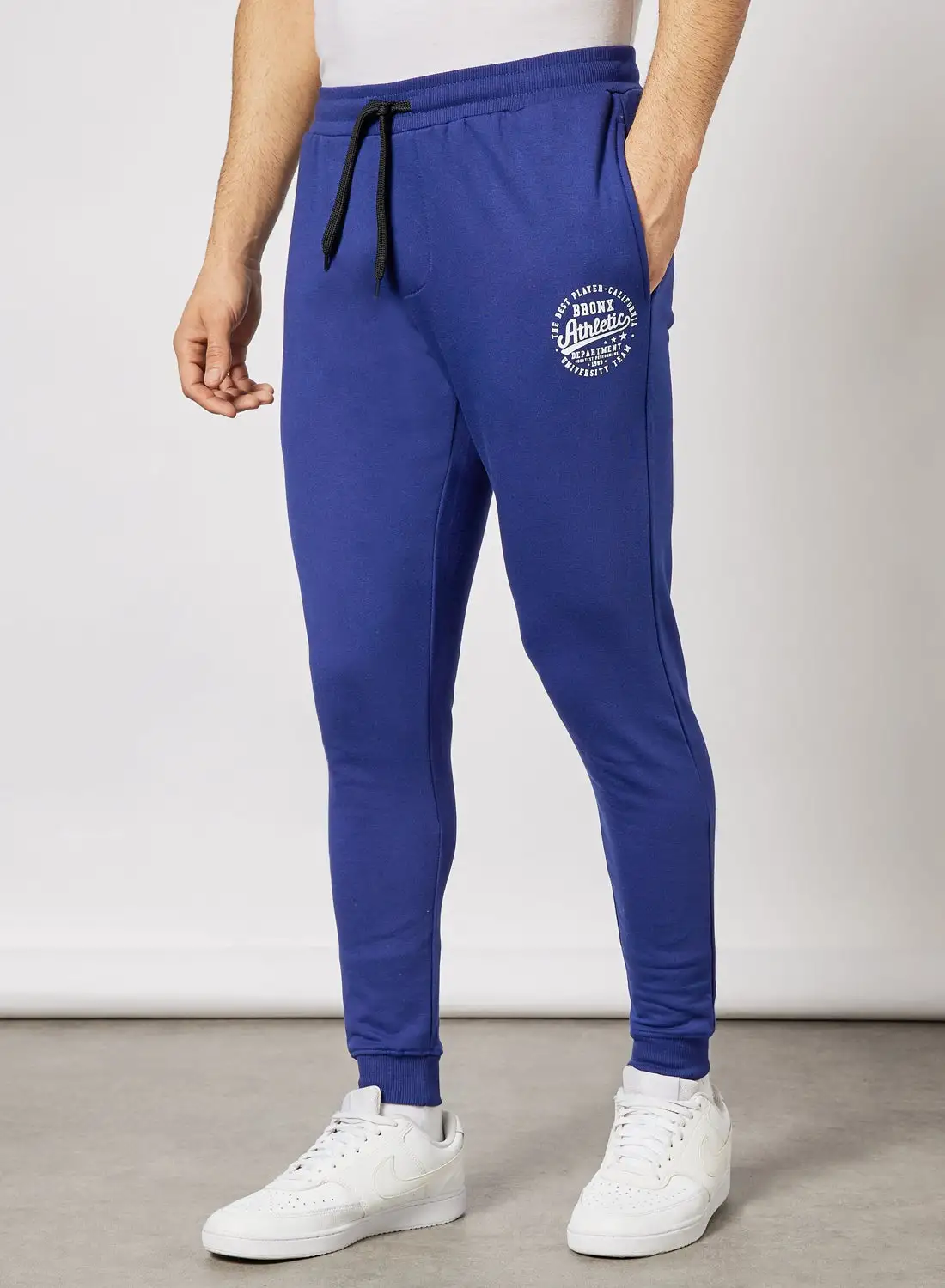 QUWA Mid-Rise Casual Joggers Azure Blue