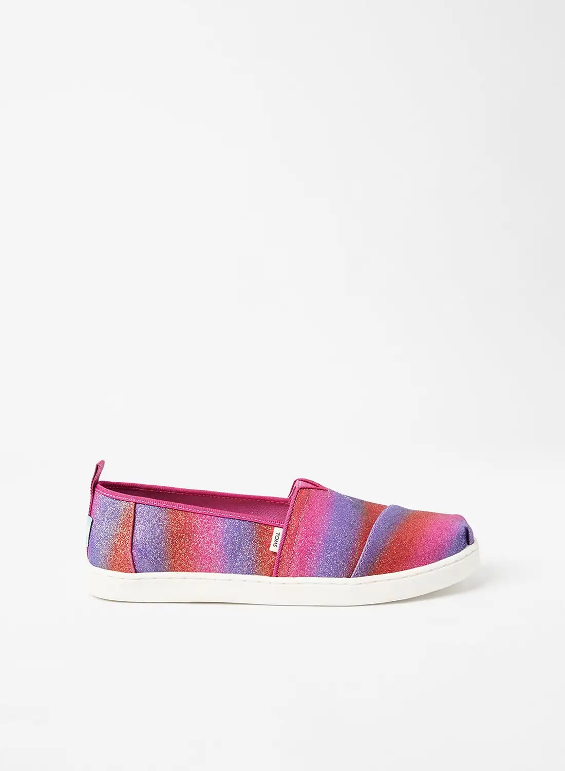 TOMS Youth Alpargata Glitter Slip-Ons Purple