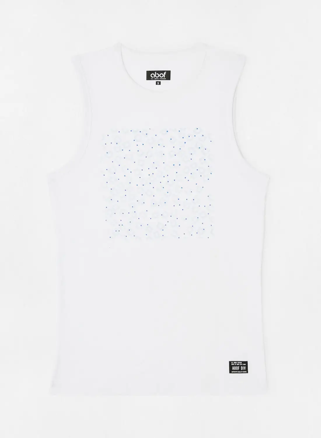 ABOF Regular Fit Round Neck Graphic Printed Casual Vest White/Blue Polka Dot