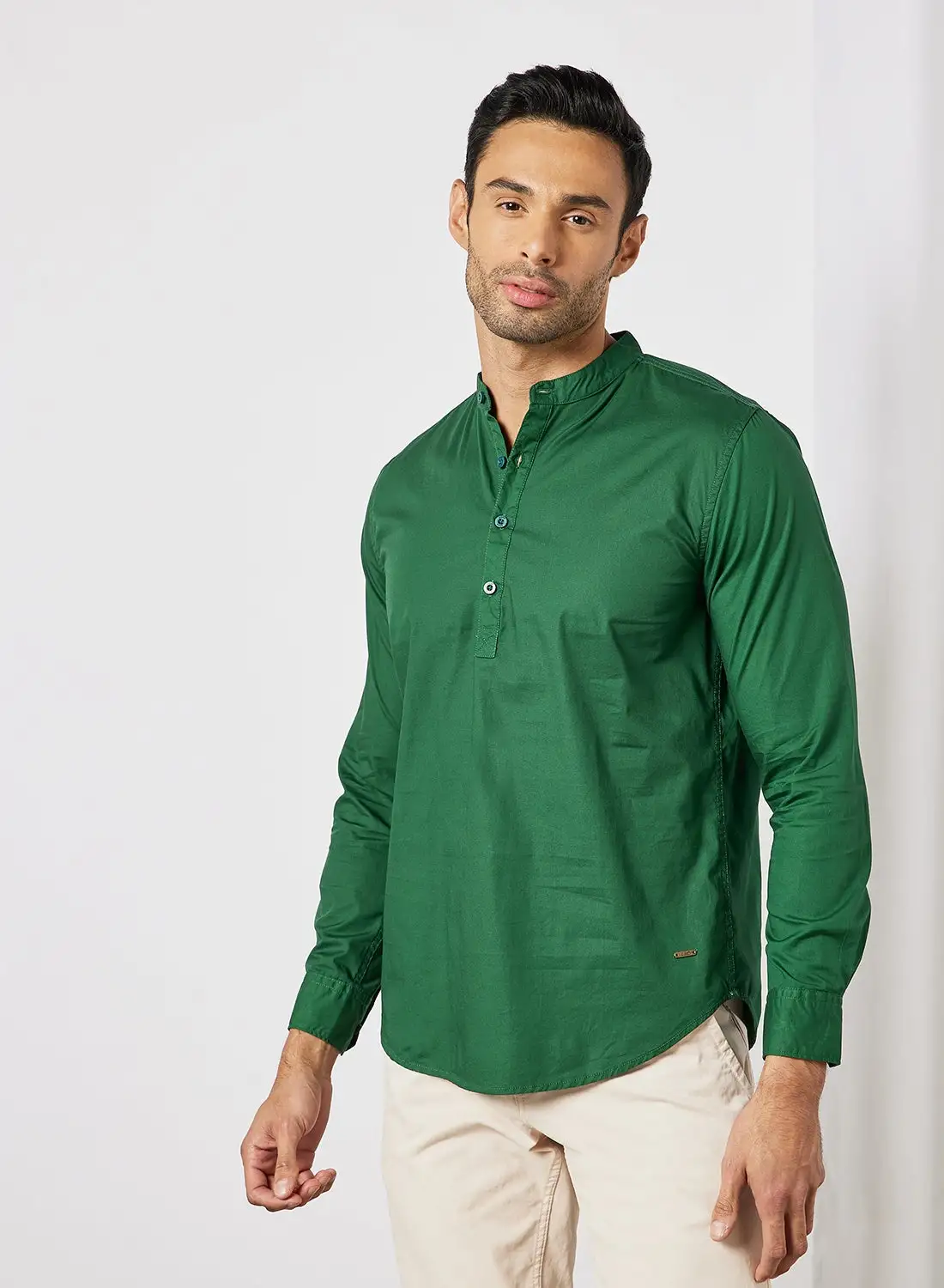 ABOF Regular Fit Shirt Dark Forest Green