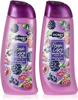 Hobby Fresh Care Shower Gel Body Wash|Refreshing Fruits | For Daily Germ Protection & Personal Hygiene | 500ml (Value Pack of 2)