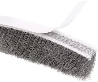 uxcell Brush Weather Stripping, Adhesive Felt Door Seal Strip Weatherstrip Door Sweep Brush for Door Window 590.6Inch L X 0.6 Inch W (15000mm X 15mm) Gray