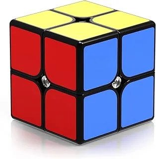 Roxenda Qiyi Qidi W 2x2 Speed Cube Classic Sticker 2 by 2 Magic Cube Smooth Puzzle Cube Black