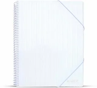 Maxi Spiral Display Book 40 Pocket White,Clear Pockets Book File Folder Document Presentation Organizer for Portfolio Music Artwork Display for School Business Office