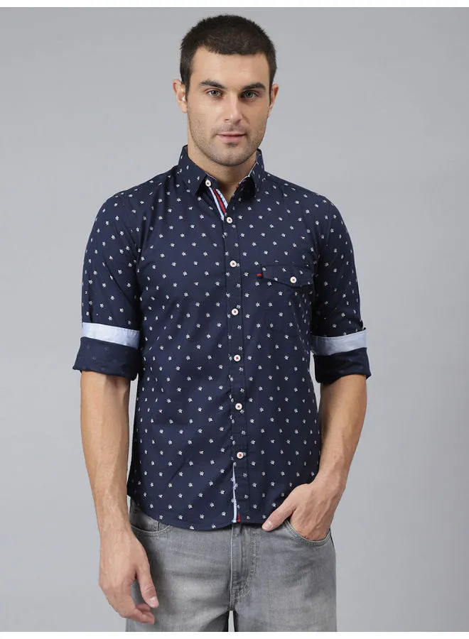 Thomas Scott All-Over Printed Button Down Shirt Storm