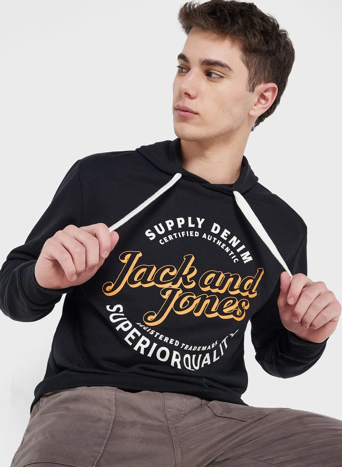 JACK & JONES Logo Crew Neck Hoodie