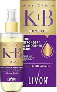 Livon Keratin & Biotin Smoothing Serum Oil For Stronger & Smoother hair | Enriched With Multi Vitamins | No Sulphate Parabens and Mineral Oil | No Weigh Down and Perfect Manageability - 100ml