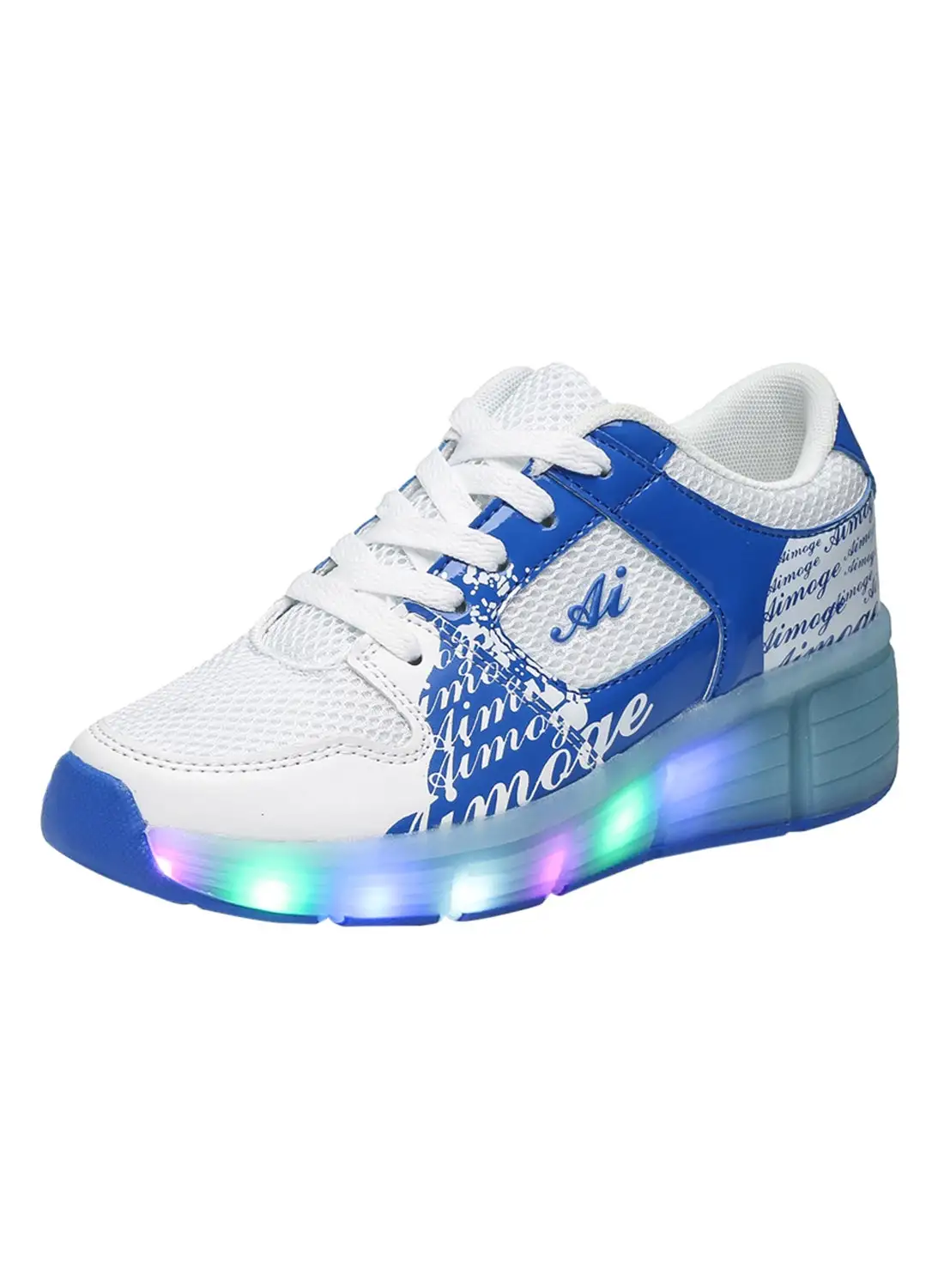 HUSK'SWARE LED Flashing Wheeled Low Top Sneakers White/Blue