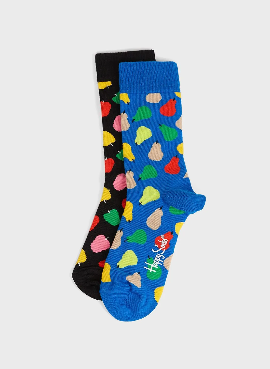 Happy Socks 2 Pack Fruits Print Crew Socks