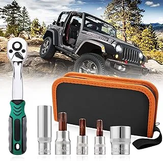 Xislet Torx Tool Kit Replacement for 2007-2020 Jeep Wrangler JL JK & Gladiator 2-4 Doors Soft Top Hard Top Door Installation Removal Tool Kit Replace 82214166AB 68361574AB 68361574AC