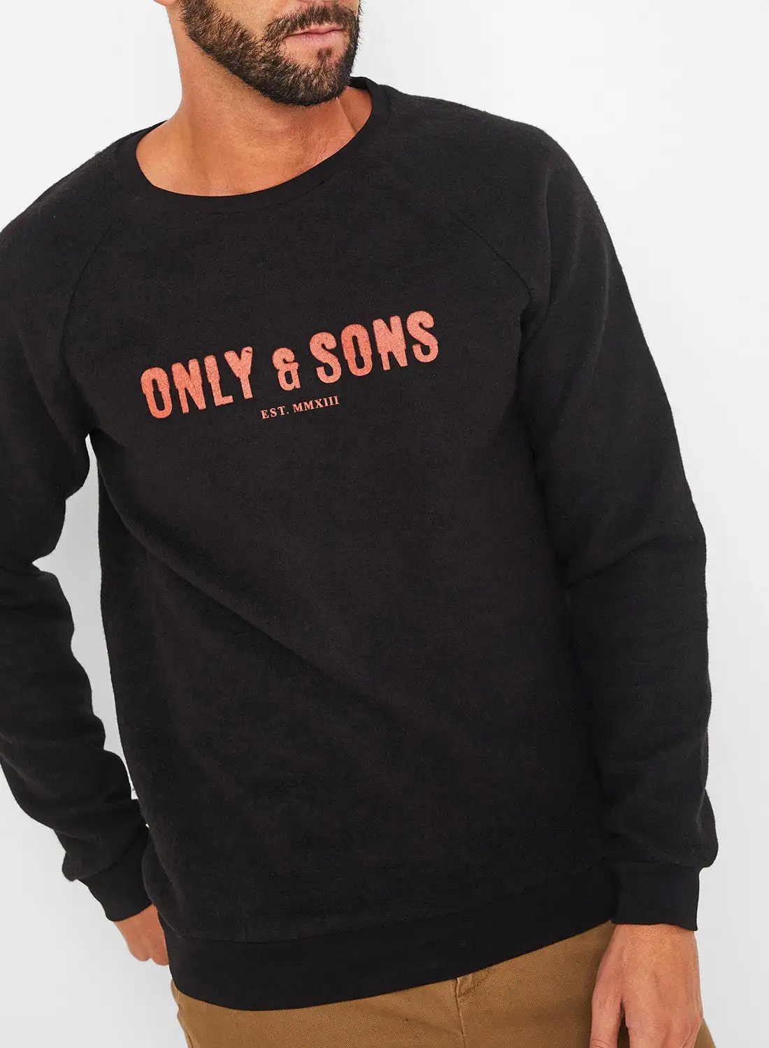 ONLY & SONS Raglan Sleeve Sweatshirt Black