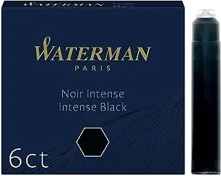 Waterman Mini Lady Fountain Pen Ink Cartridges - Box of 6, Intense Black (S0110940) by Waterman