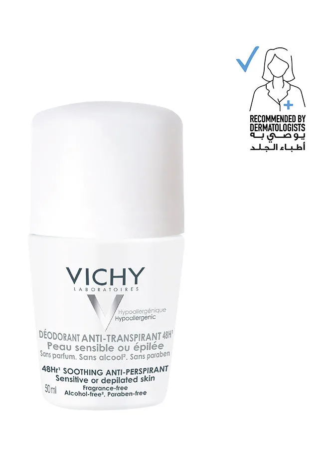 Vichy 48 Hours Anti Perspirant Deodorant For Sensitive Skin White 50ml